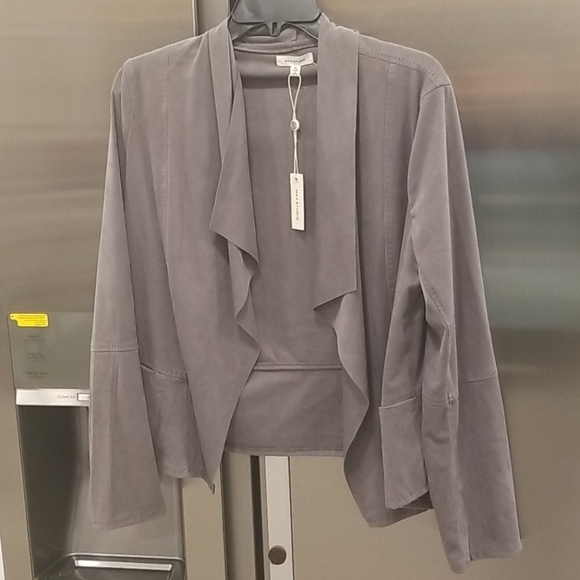 💕MAX STUDIO💕 Faux Suede Drape Front Jacket NWT - Picture 10 of 15